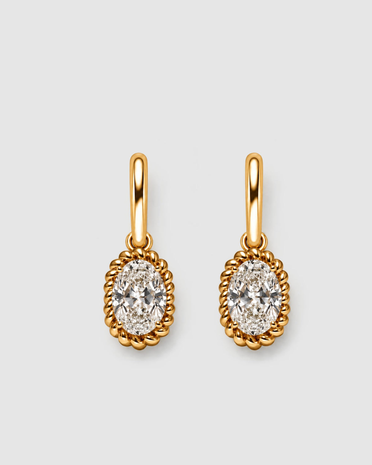 Fil d'Or Oval Diamond Earrings
