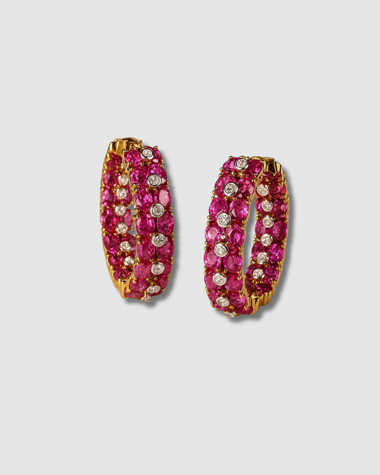 RUBY DOUBLE HOOPS