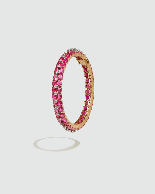 RUBY DOUBLE HOOP BANGLE