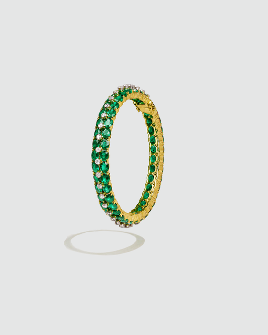 EMERALD DOUBLE HOOP BANGLE